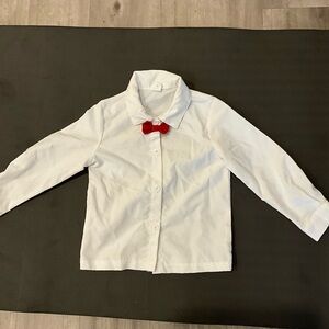 Kids White Shirt with Red Bow Tie
